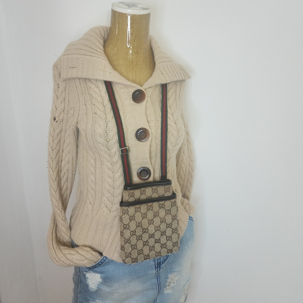 ✨️GUCCI GG Canvas Web Mini Pouch Shoulder Bag - Picture 2 of 16
